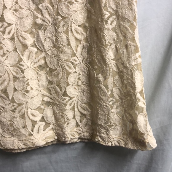 Cream ivory sheer lace top no size ruffled sleeves - Picture 5 of 11